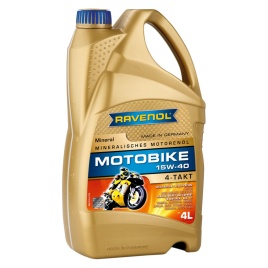 Моторное масло RAVENOL Motobike 4-T Mineral SAE 15W-40 (4л)