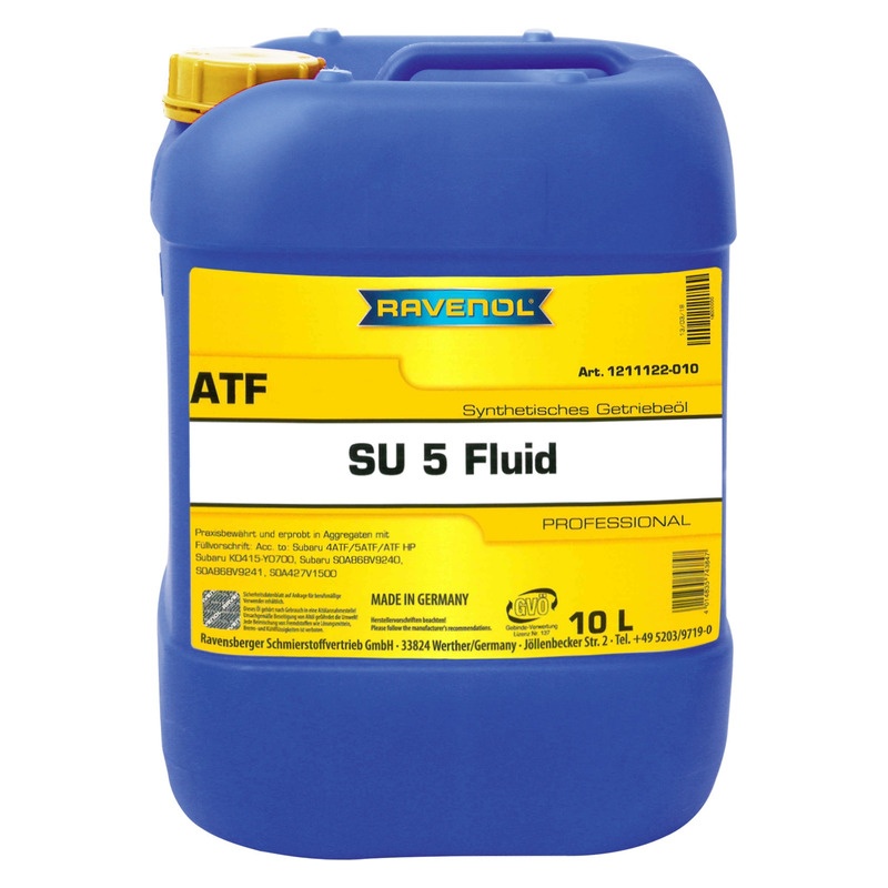 Трансмиссионное масло RAVENOL ATF SU5 Fluid (10л) фото 1