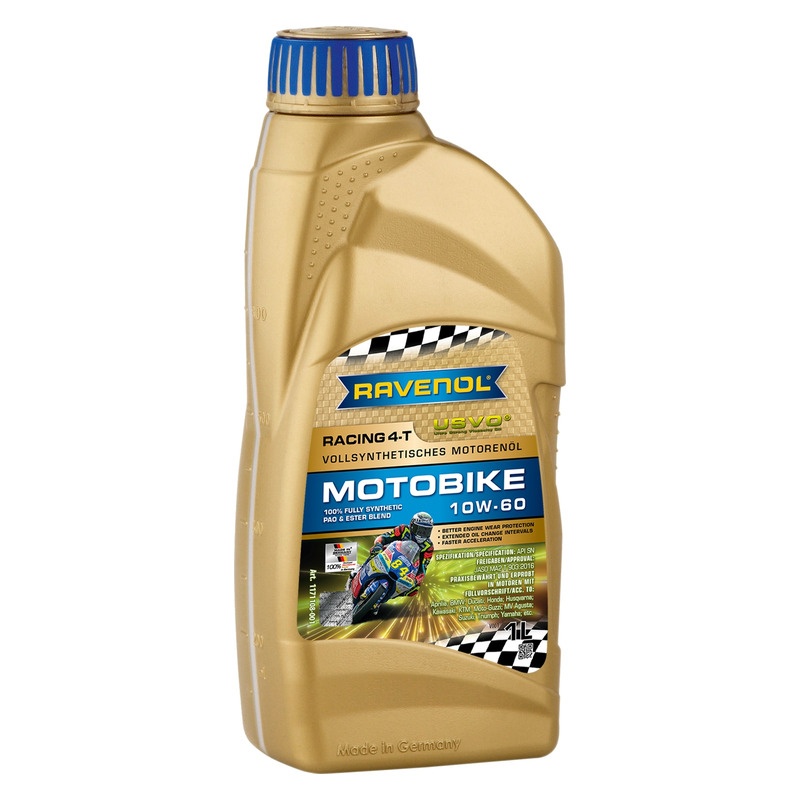 Моторное масло RAVENOL Racing 4-T Motobike SAE 10W-60 (1л) фото 1