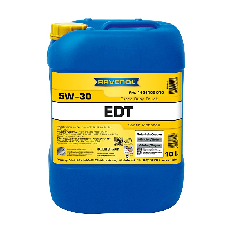 Моторное масло RAVENOL EDT Extra Duty Truck SAE 5W-30 (10л) фото 1