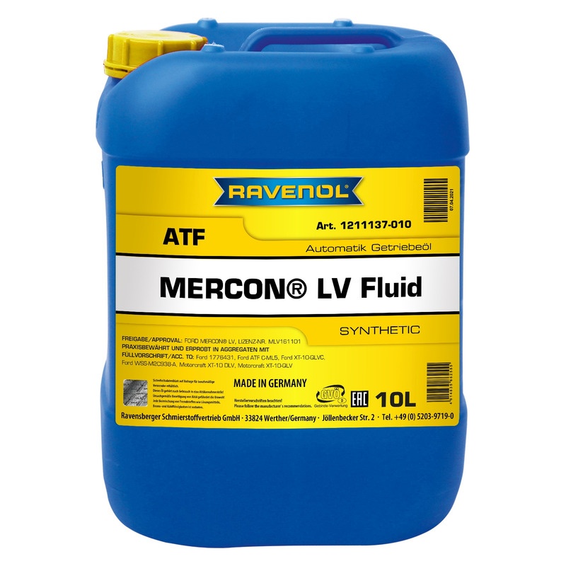 Трансмиссионное масло RAVENOL ATF Mercon LV Fluid (10л) фото 1