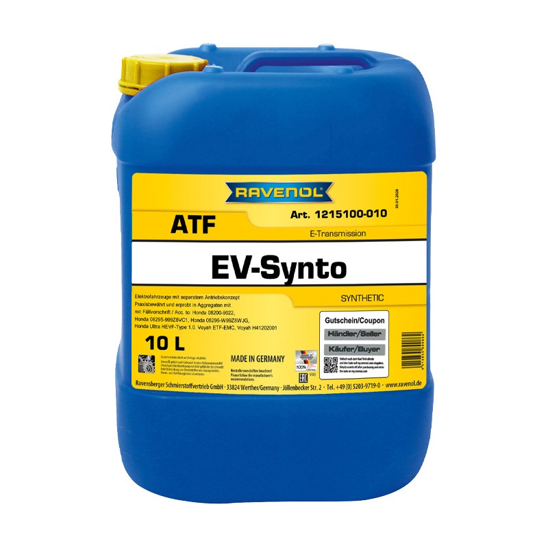 Трансмиссионное масло RAVENOL EV-Synto ATF E-Transmission Fluid (10л) фото 1