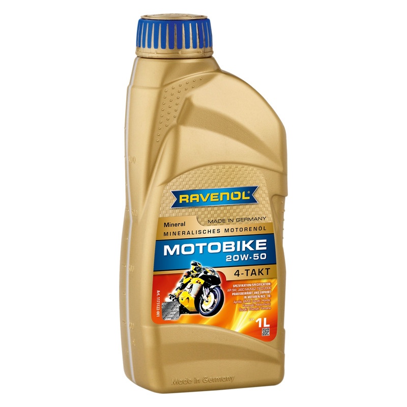 Моторное масло RAVENOL Motobike 4-T Mineral SAE 20W-50 (1л) фото 1