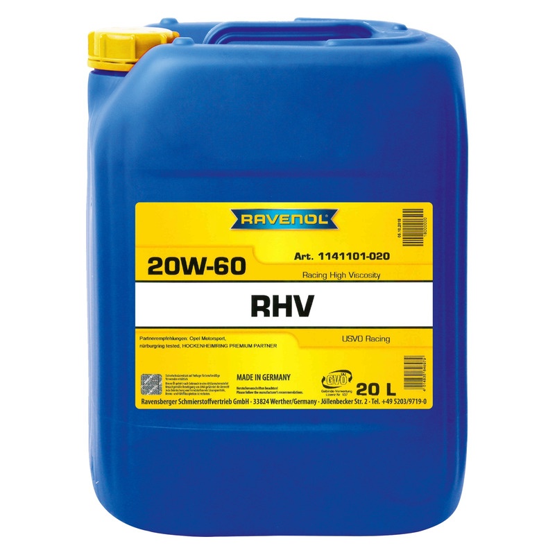 Моторное масло RAVENOL RHV Racing High Viscosity SAE 20W-60 (20л) фото 1