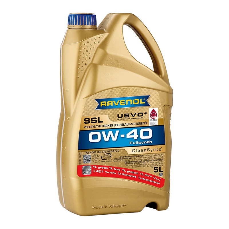Моторное масло RAVENOL SSL SAE 0W-40 (5л) 4+1 акция фото 1