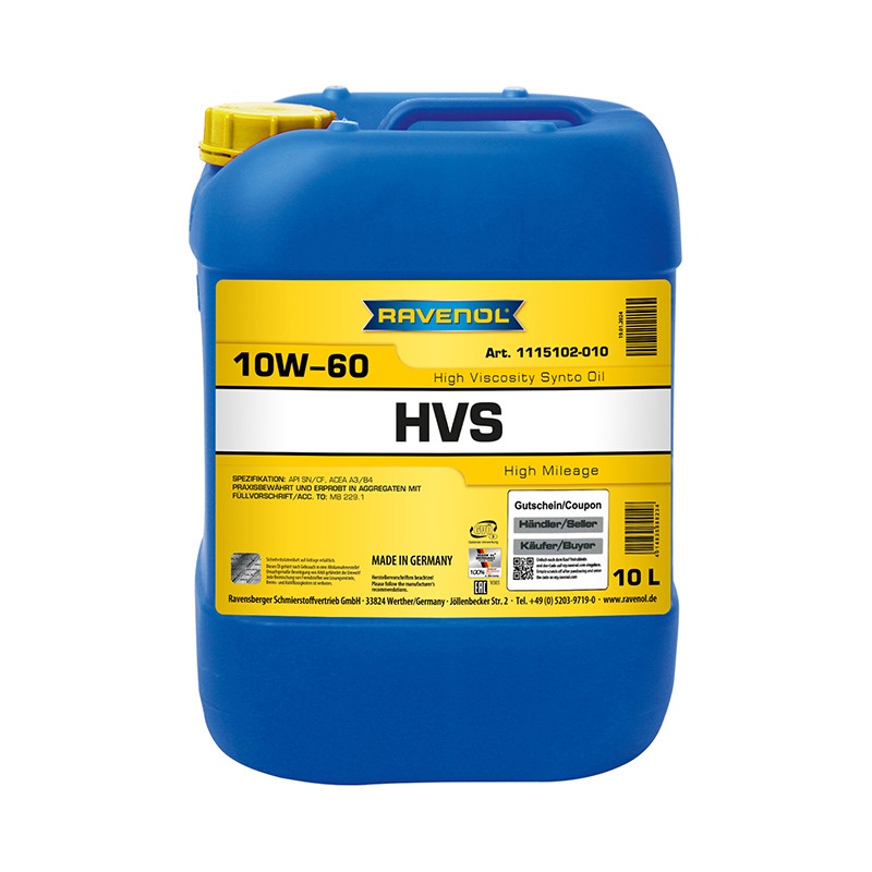 Моторное масло RAVENOL HVS High Viscosity Synto Oil SAE 10W-60 (10л) фото 1