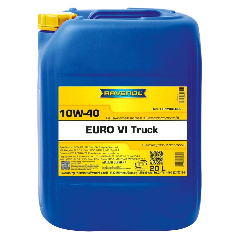 Моторное масло RAVENOL Euro VI Truck SAE 10W-40 (20л) фото 1