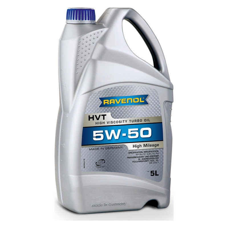 Моторное масло RAVENOL HVT High Viscosity Turbo Oil SAE 5W-50 (5л) фото 1