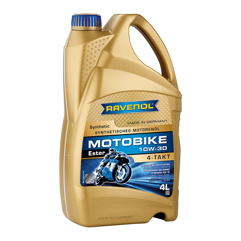 Моторное масло RAVENOL Motobike 4-T Ester SAE 10W-30 (4л) фото 1
