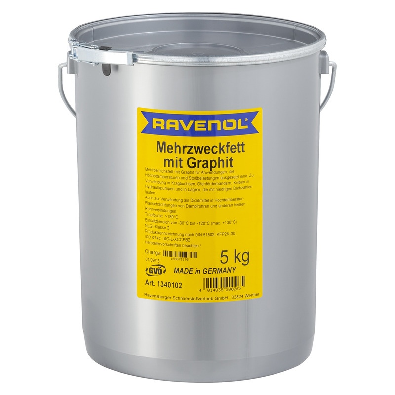Смазка с графитом RAVENOL Mehrzweckfett m. Graphit (5кг) фото 1