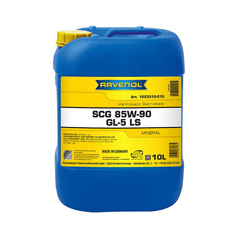 Трансмиссионное масло RAVENOL SCG Super Construction Gear 85W-90 GL-5 LS (10л) фото 1