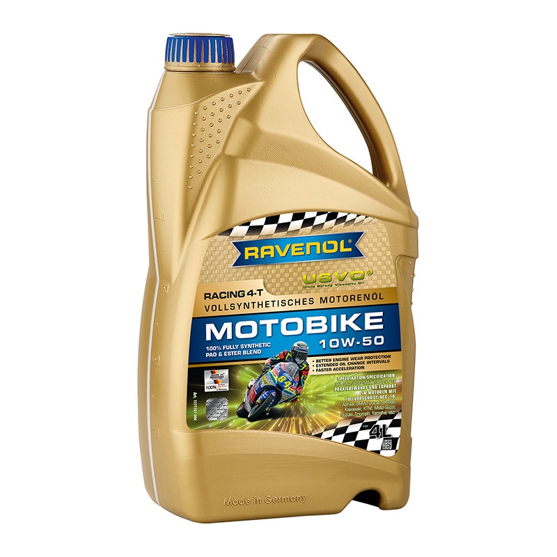 Моторное масло RAVENOL Racing 4-T Motobike SAE 10W-50 (4л) фото 1