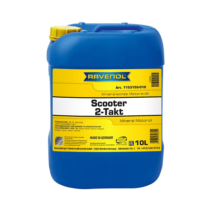 Моторное масло для 2-Такт скутеров RAVENOL Scooter 2-Takt Mineral (10л) фото 1