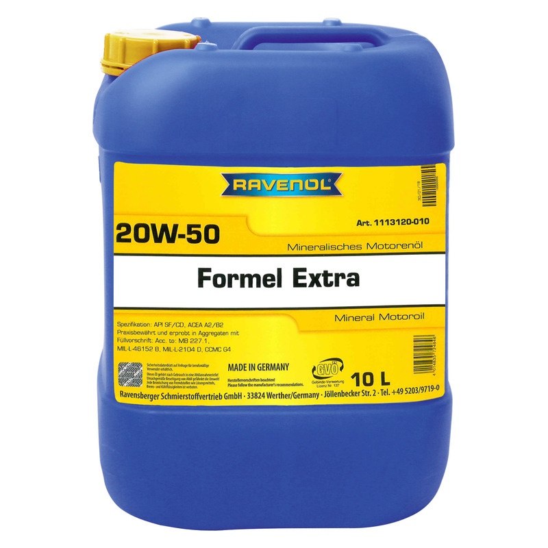Моторное масло RAVENOL Formel Extra SAE 20W-50 (10л) фото 1