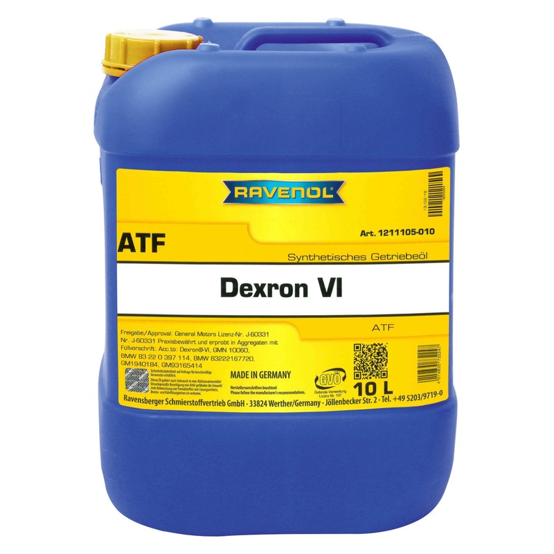 Трансмиссионное масло RAVENOL ATF Dexron VI (10л) фото 1