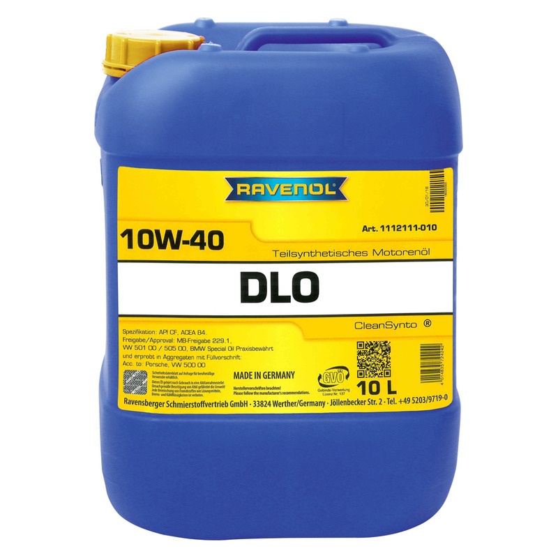 Моторное масло RAVENOL DLO SAE 10W-40 (10л) фото 1