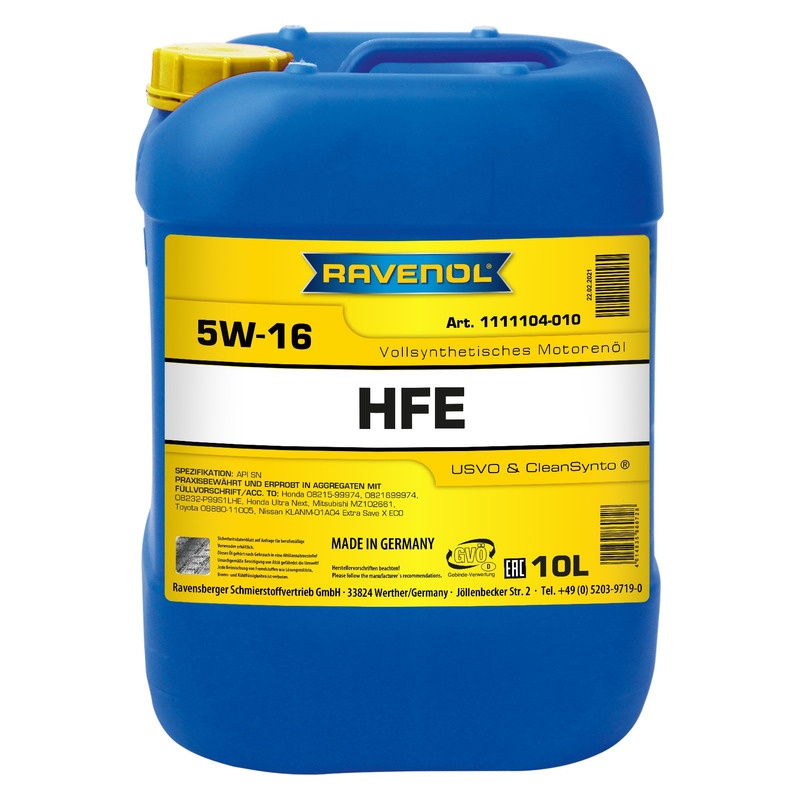 Моторное масло RAVENOL High Fuel Economy HFE SAE 5W-16 (10л) фото 1