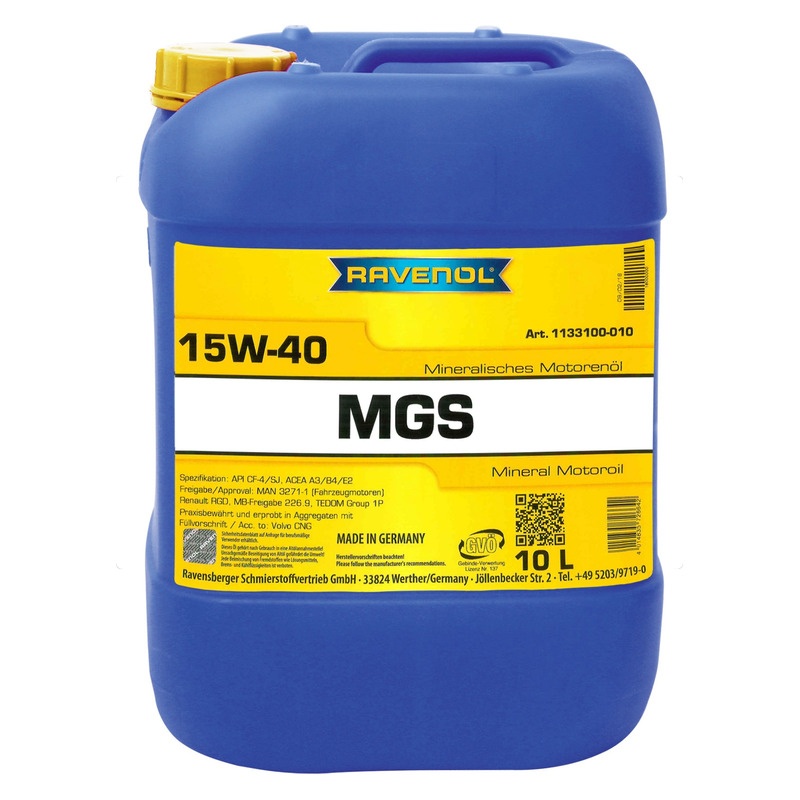 Моторное масло RAVENOL MGS SAE 15W-40 (10л) фото 1