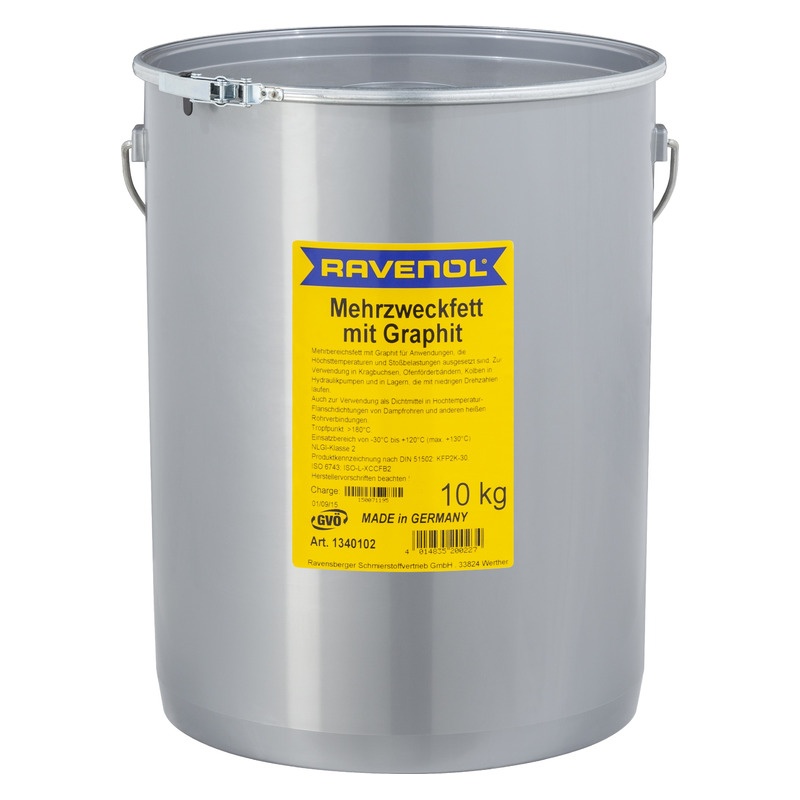 Смазка с графитом RAVENOL Mehrzweckfett m. Graphit (10кг) фото 1