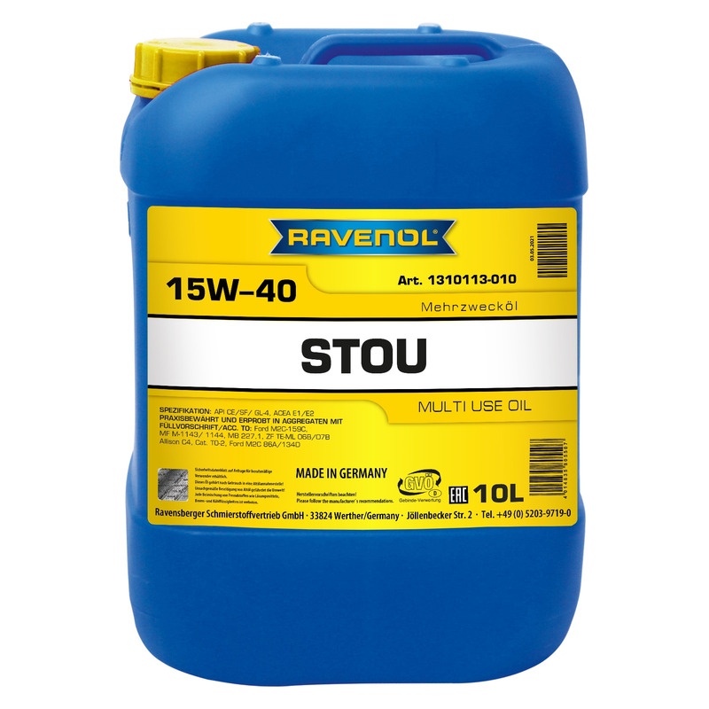 Трансмиссионное масло RAVENOL STOU SAE 15W-40 (10л) фото 1