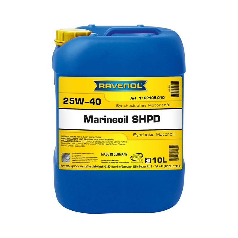 Моторное масло RAVENOL Marineoil SHPD SAE 25W-40 synthetic (10л) фото 1