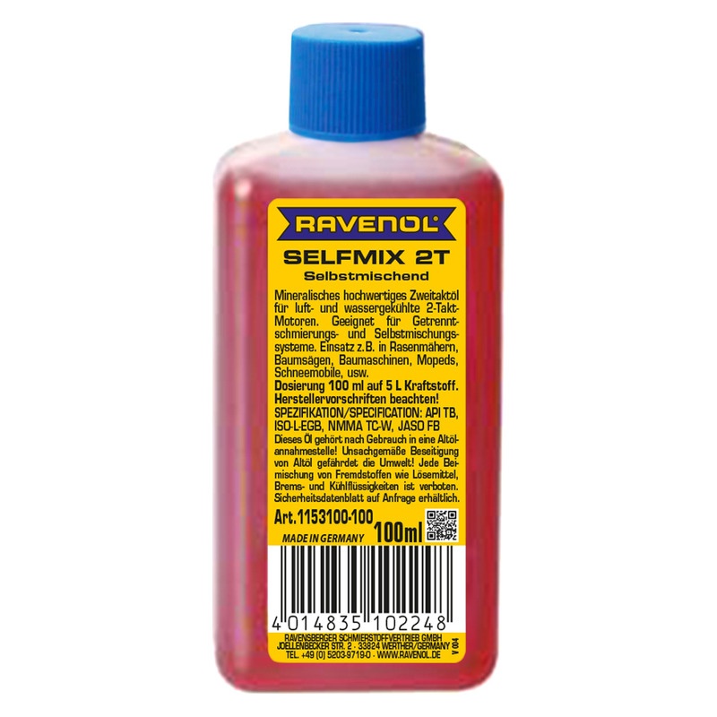 Моторное масло для 2-Такт RAVENOL Selfmix 2T (0,1л) фото 1