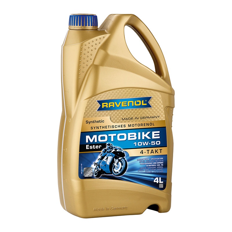 Моторное масло RAVENOL Motobike 4-T Ester SAE 10W-50 (4л) фото 1