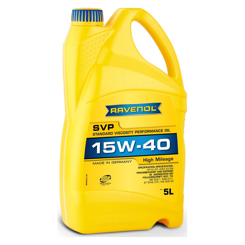 Моторное масло RAVENOL SVP Stand.Viscos.Perform.Oil SAE 15W-40 (5л) фото 1