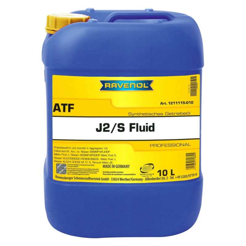 Трансмиссионное масло RAVENOL ATF J2/S (10л) фото 1