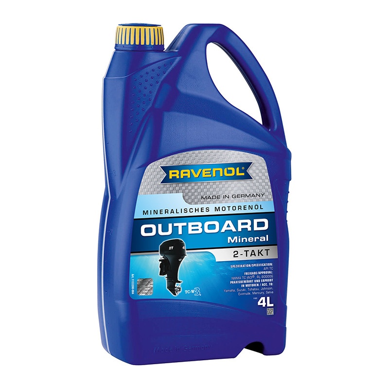 Моторное масло для 2Т лод.моторов RAVENOL Outboardoel 2T Mineral (4л) фото 1