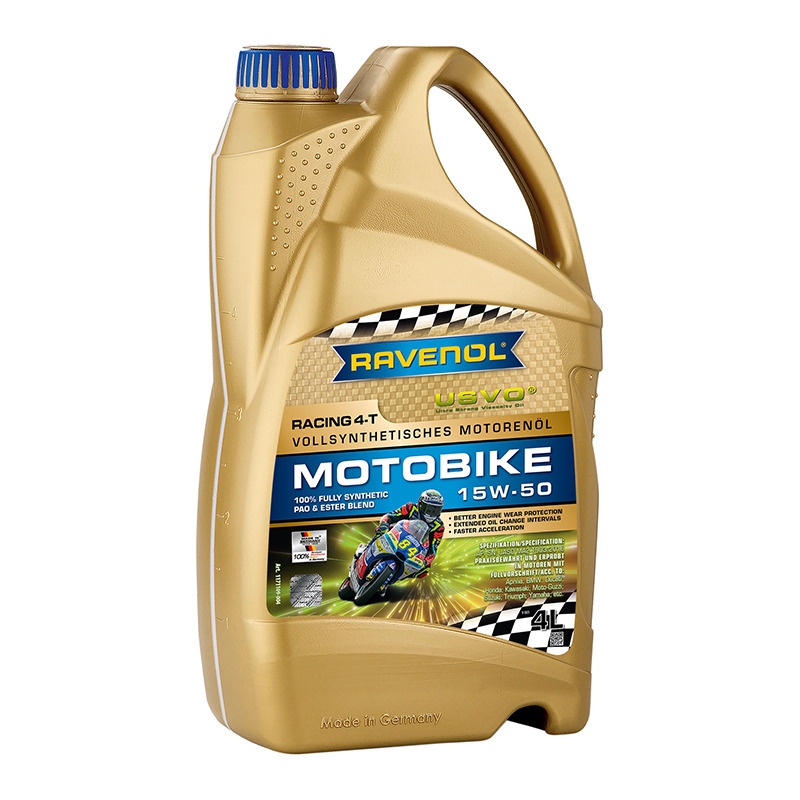 Моторное масло RAVENOL Racing 4-T Motobike SAE 15W-50 (4л) фото 1